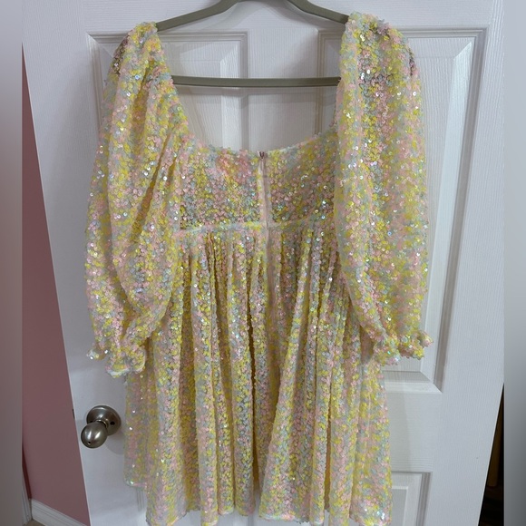 Selkie sequin puff dress size large - Picture 3 of 4
